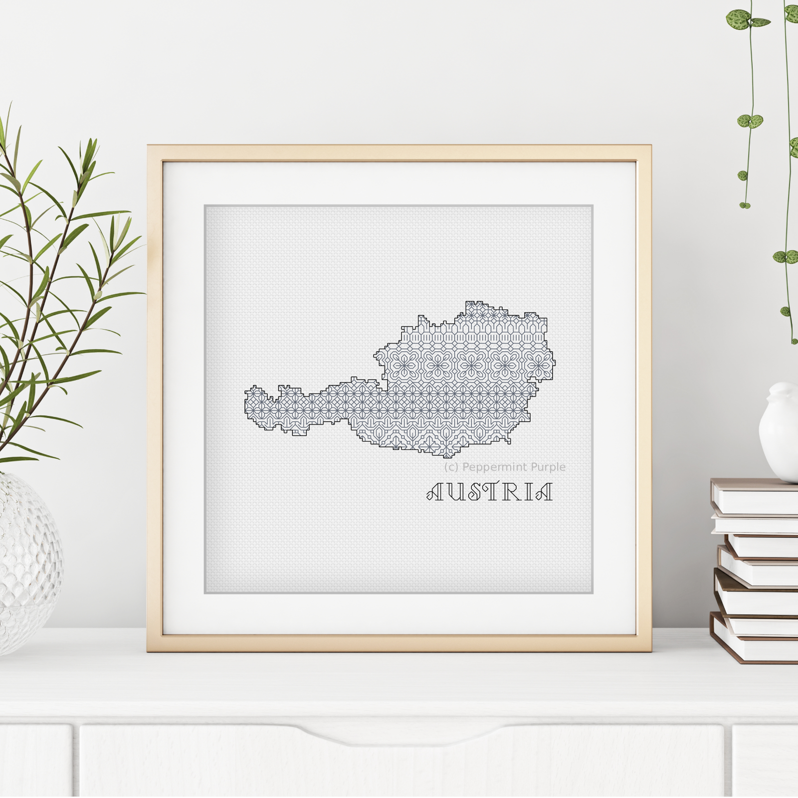 Austria Blackwork Blackwork Pattern by Peppermint Purple