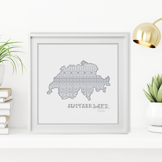 Switzerland Blackwork Blackwork Pattern by Peppermint Purple