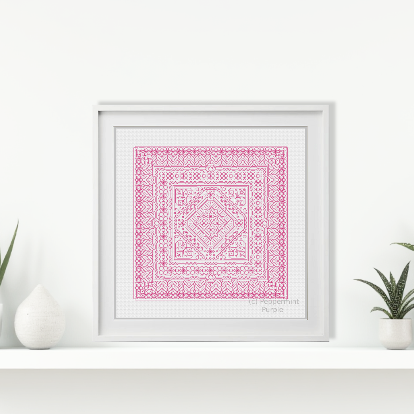 Study In Cyclamen Blackwork Study In Colour by Peppermint Purple