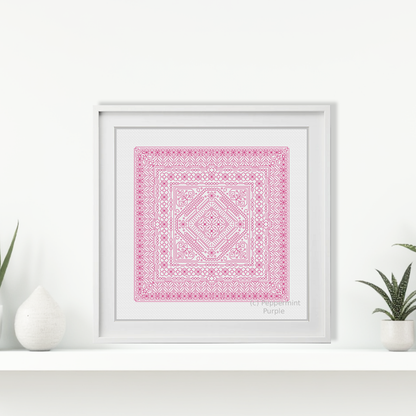 Study In Cyclamen Blackwork Study In Colour by Peppermint Purple