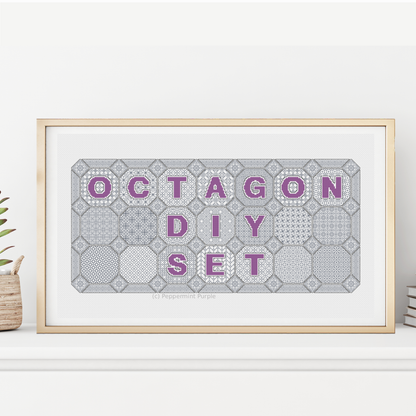 Octagon Design Set Blackwork Pattern by Peppermint Purple
