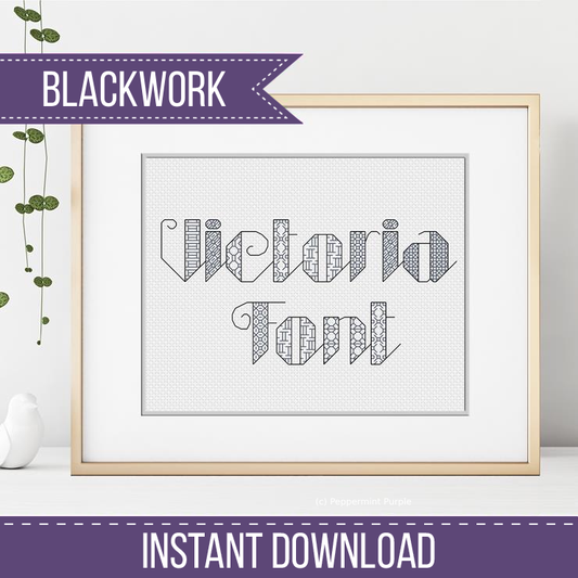 Victoria Blackwork Font Blackwork Font by Peppermint Purple