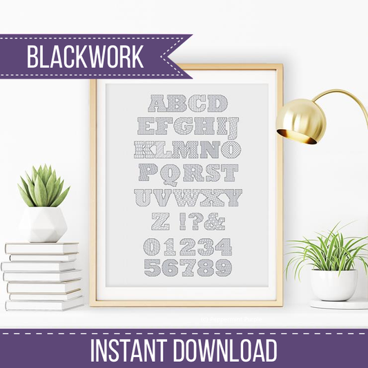 Louise Blackwork Font Blackwork Font by Peppermint Purple