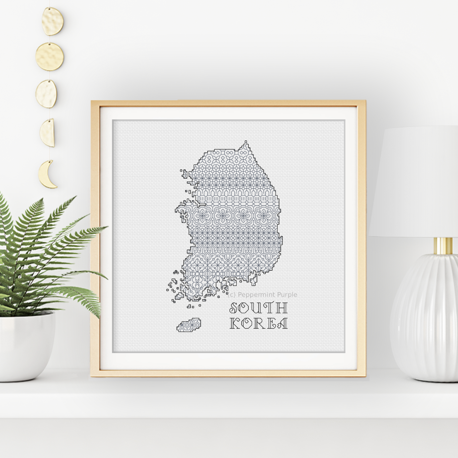 South Korea Blackwork Blackwork Pattern by Peppermint Purple