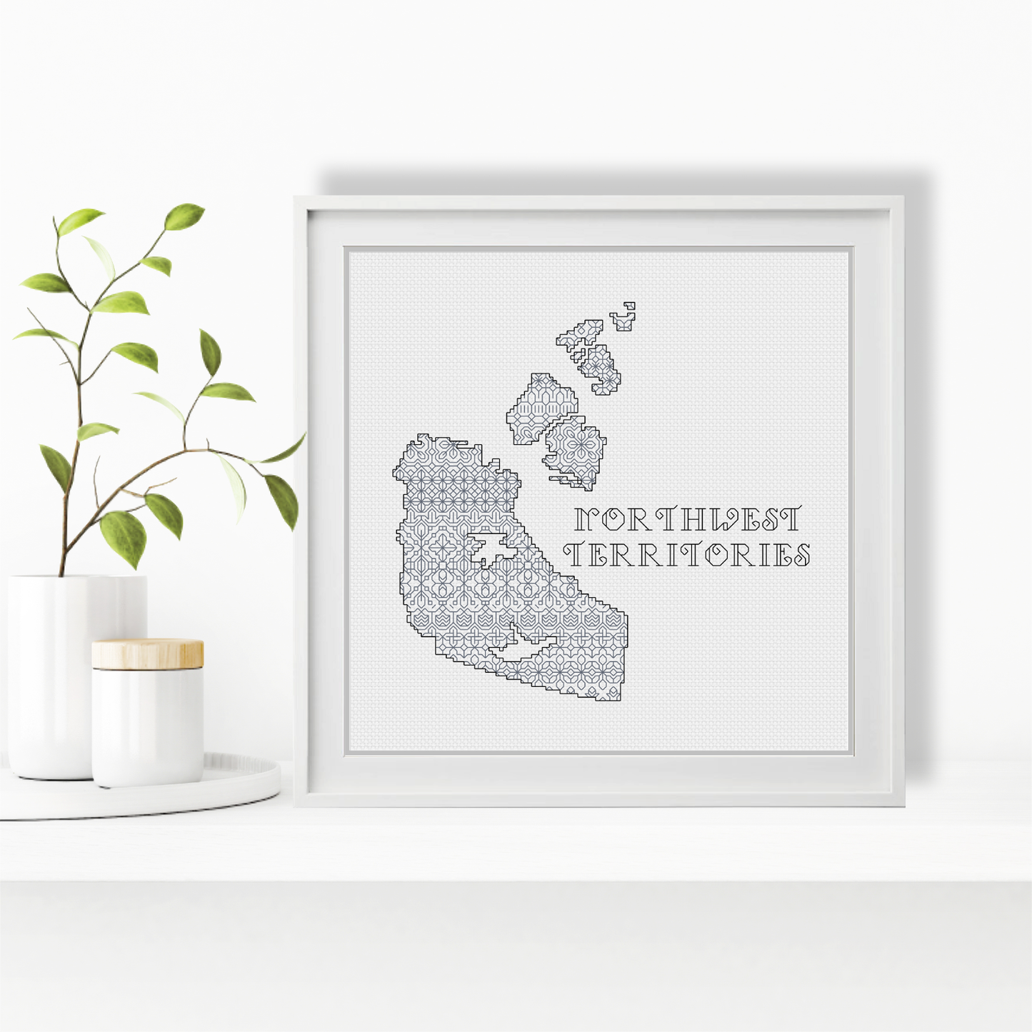 Northwest Territories Blackwork Pattern by Peppermint Purple