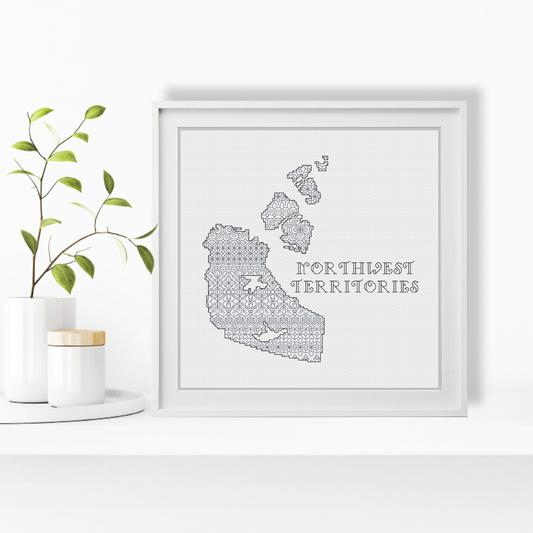 Northwest Territories Blackwork Pattern by Peppermint Purple