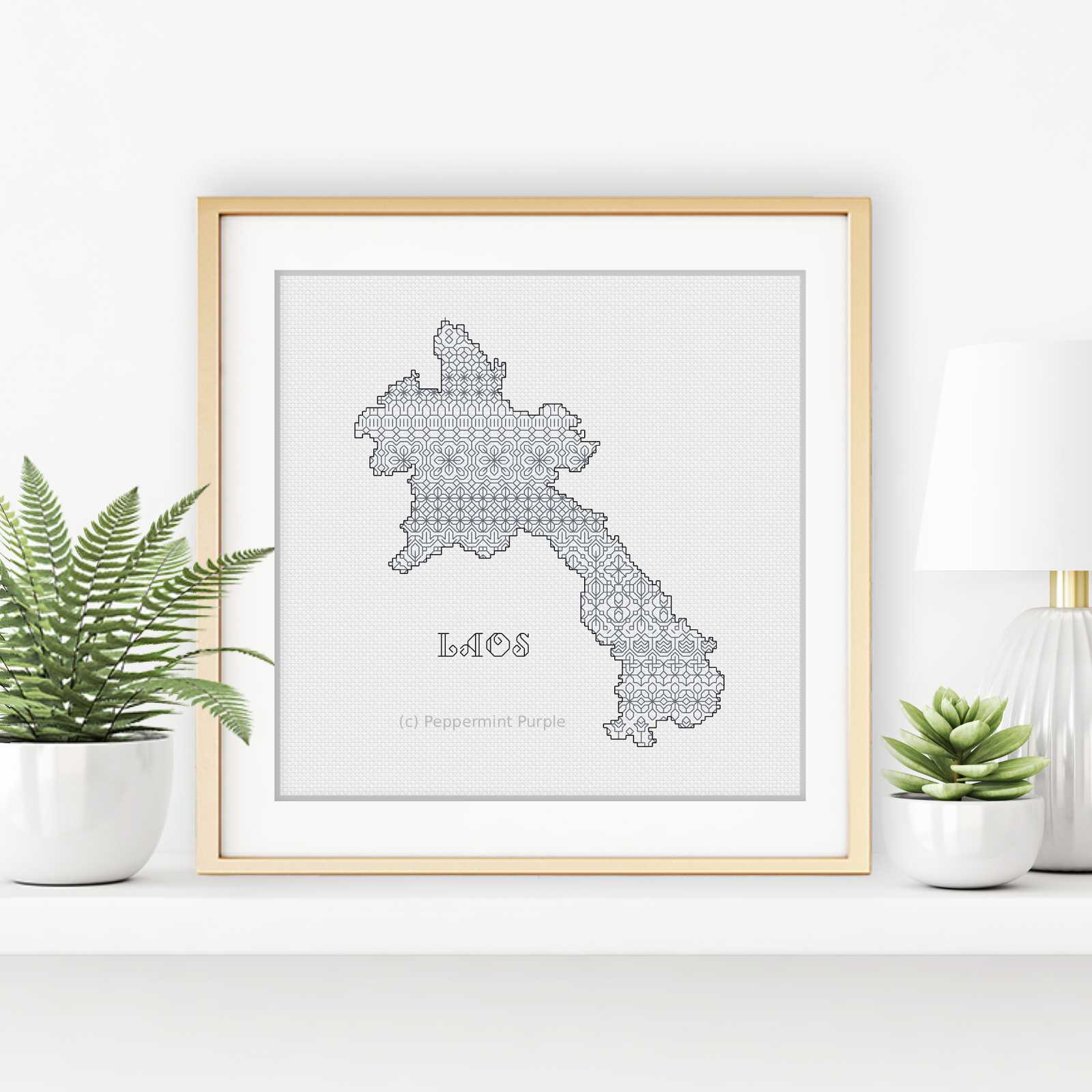 Laos Blackwork Blackwork Pattern by Peppermint Purple