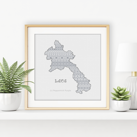 Laos Blackwork Blackwork Pattern by Peppermint Purple
