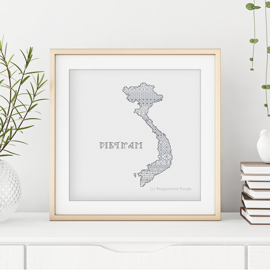 Vietnam Blackwork Blackwork Pattern by Peppermint Purple