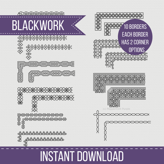 Borders & Corners - Set 1 Blackwork Font by Peppermint Purple