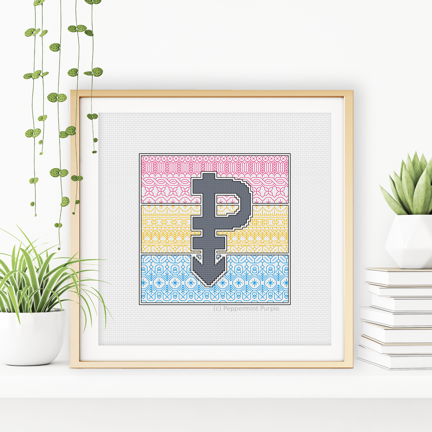 Pan Pride - Stonewall Charity Blackwork Pattern by Peppermint Purple