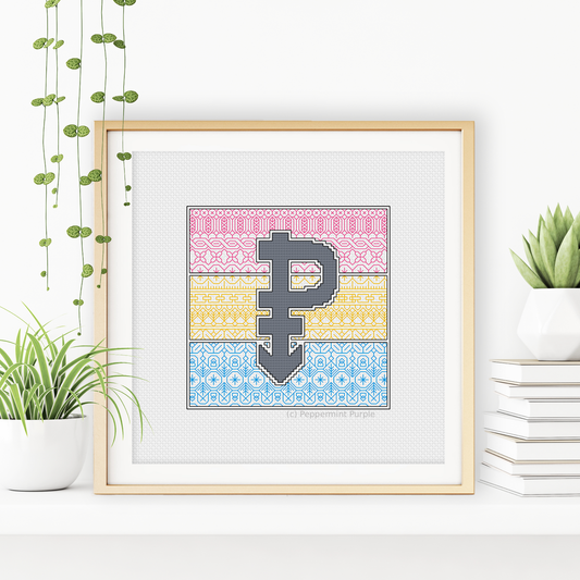 Pan Pride - Stonewall Charity Blackwork Pattern by Peppermint Purple