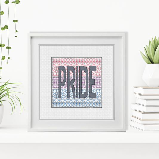 Bi Pride - Stonewall Charity Blackwork Pattern by Peppermint Purple