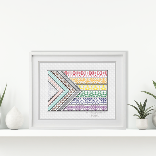 Inclusive Pride - Stonewall Charity Blackwork Pattern by Peppermint Purple