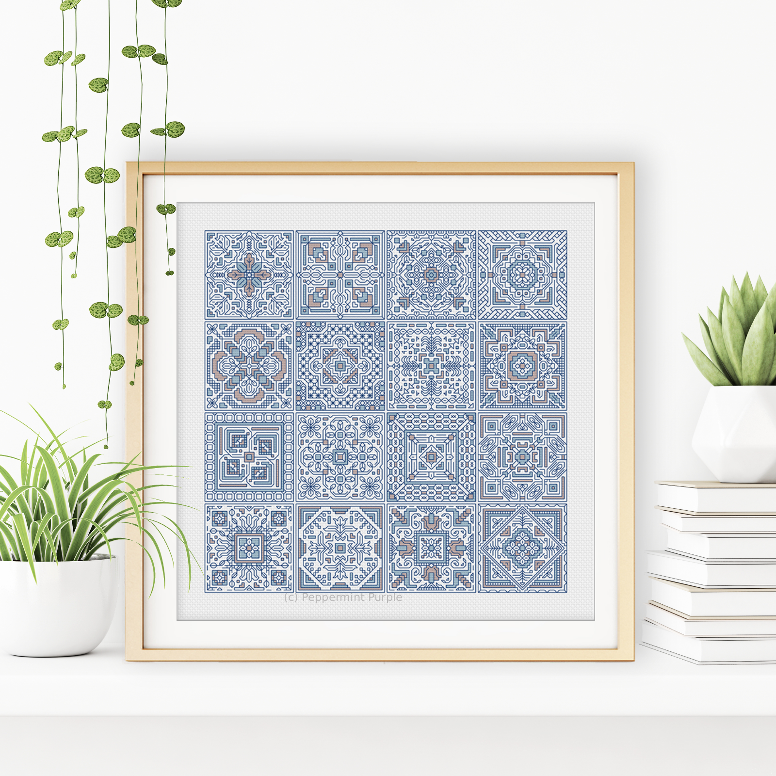 Turkish Tiles Blackwork Pattern by Peppermint Purple