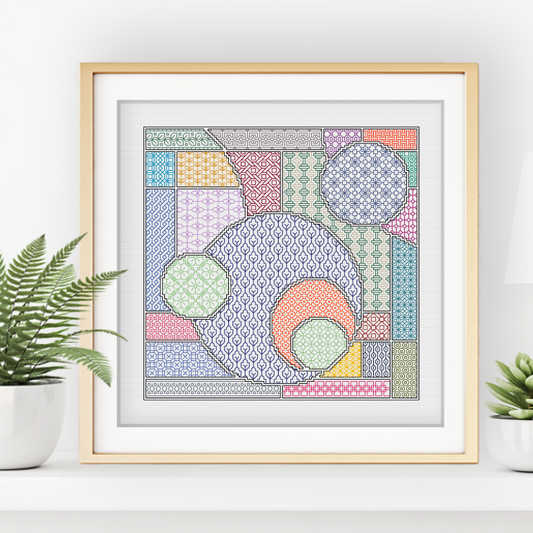 Abstract Geometric Blackwork Blackwork Pattern by Peppermint Purple