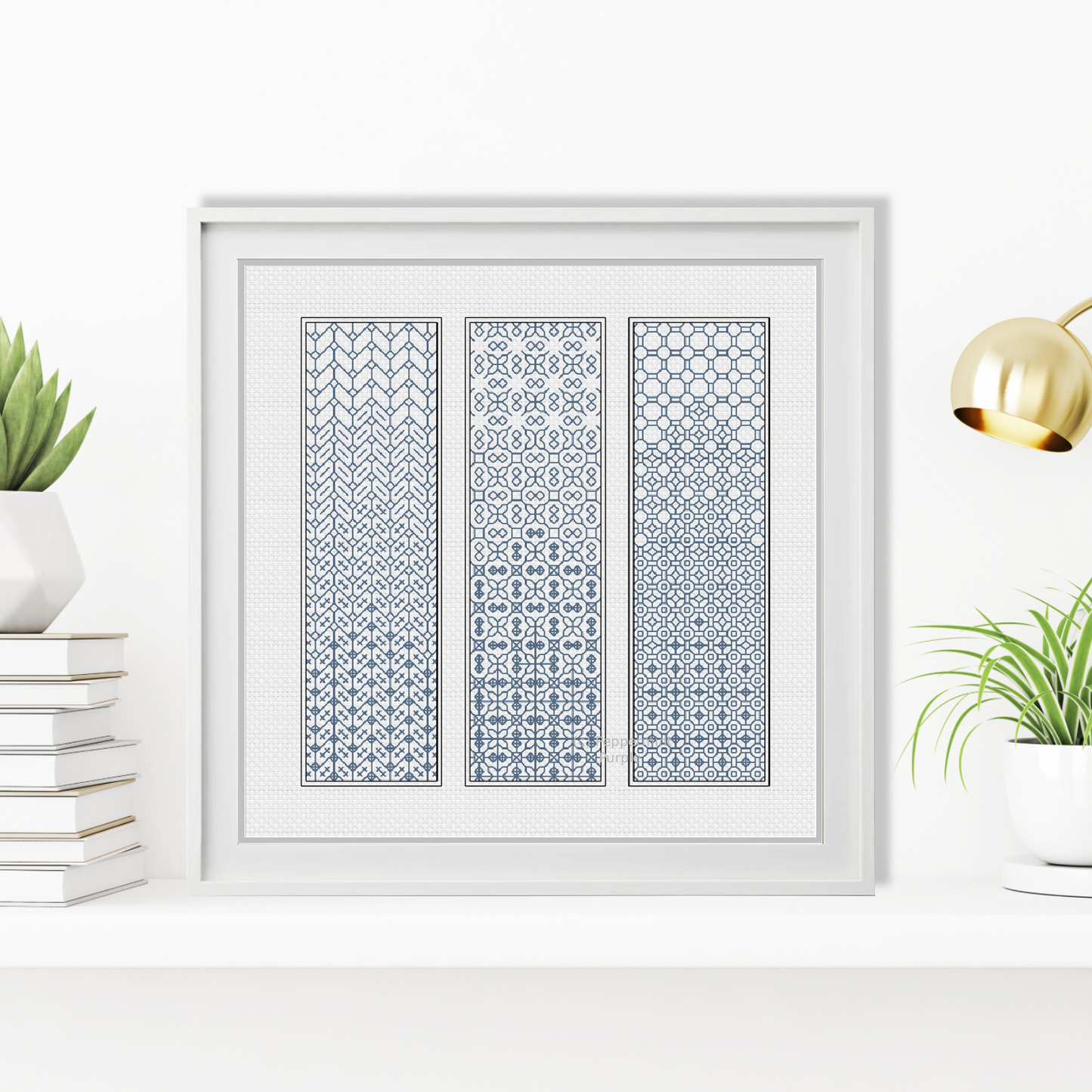 Blackwork Shading Bookmarks Blackwork Pattern by Peppermint Purple