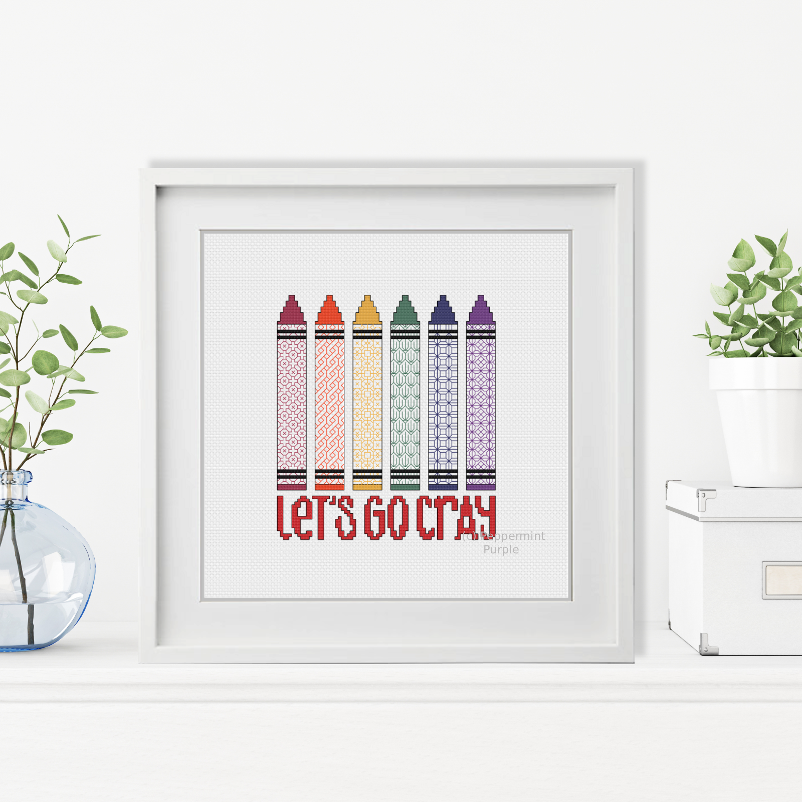 Let's Go Cray Blackwork Blackwork Pattern by Peppermint Purple