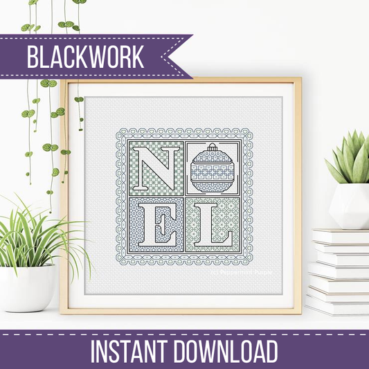 Noel Blackwork Pattern by Peppermint Purple