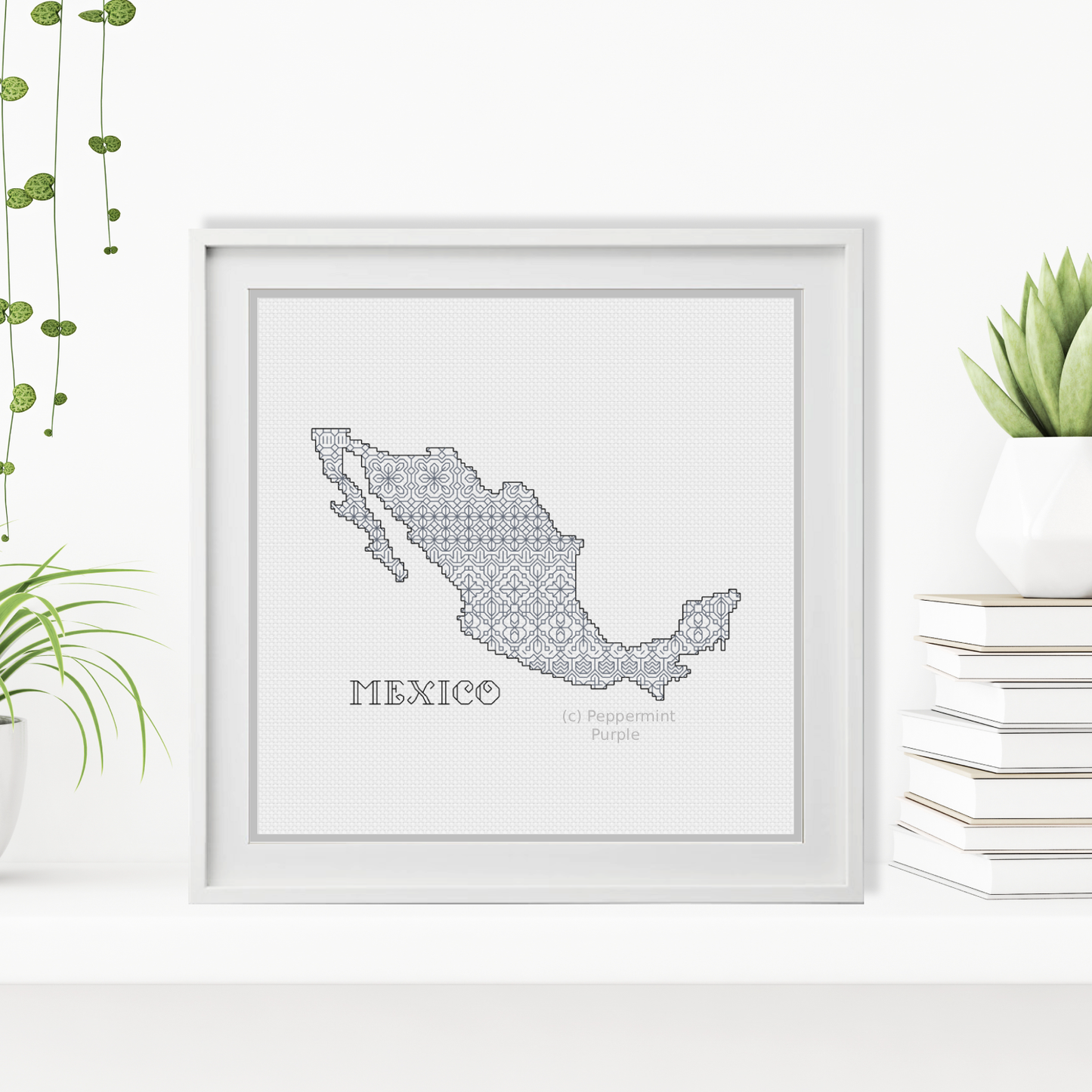 Mexico Blackwork Pattern Blackwork Pattern by Peppermint Purple