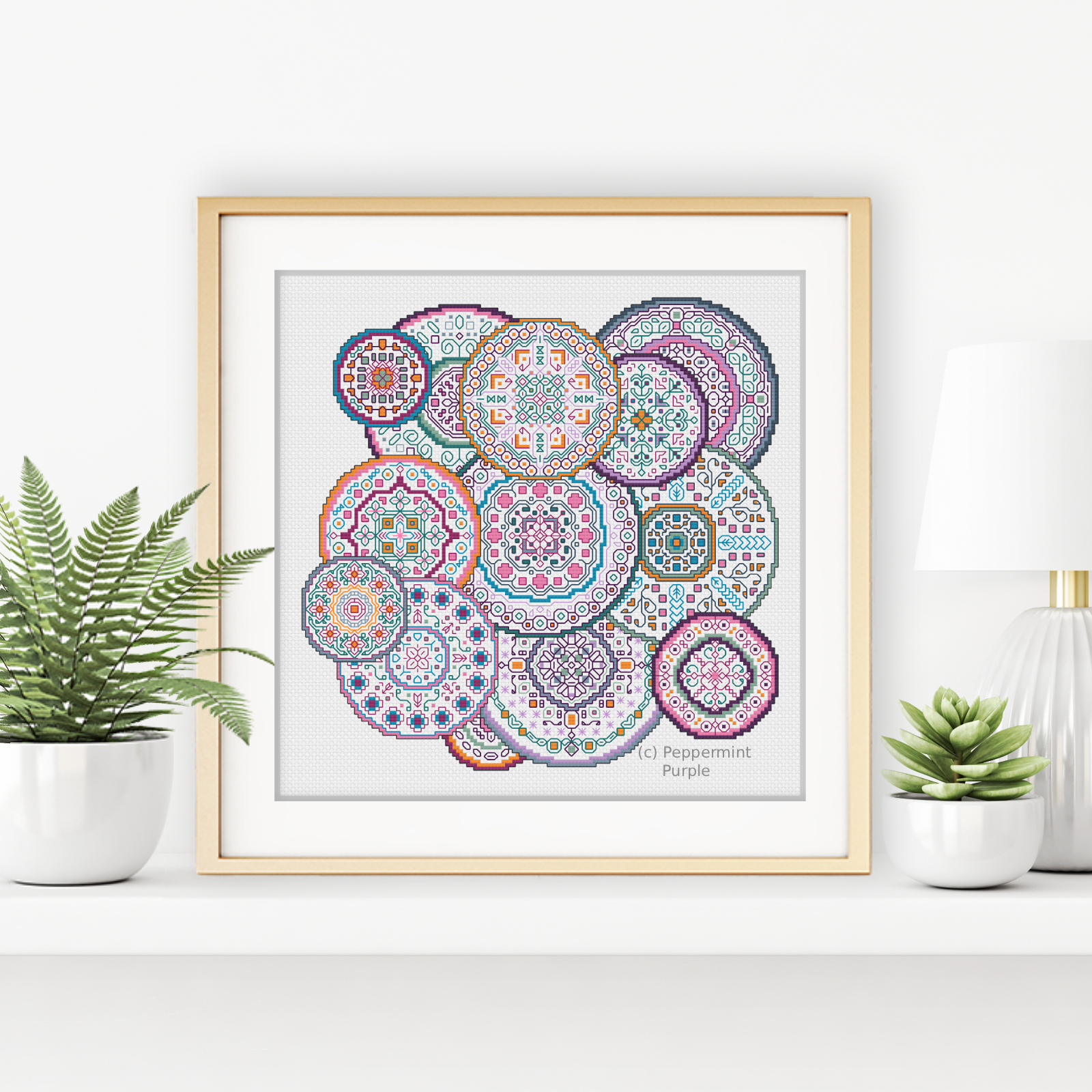 Mandala Millefiori Blackwork Pattern by Peppermint Purple
