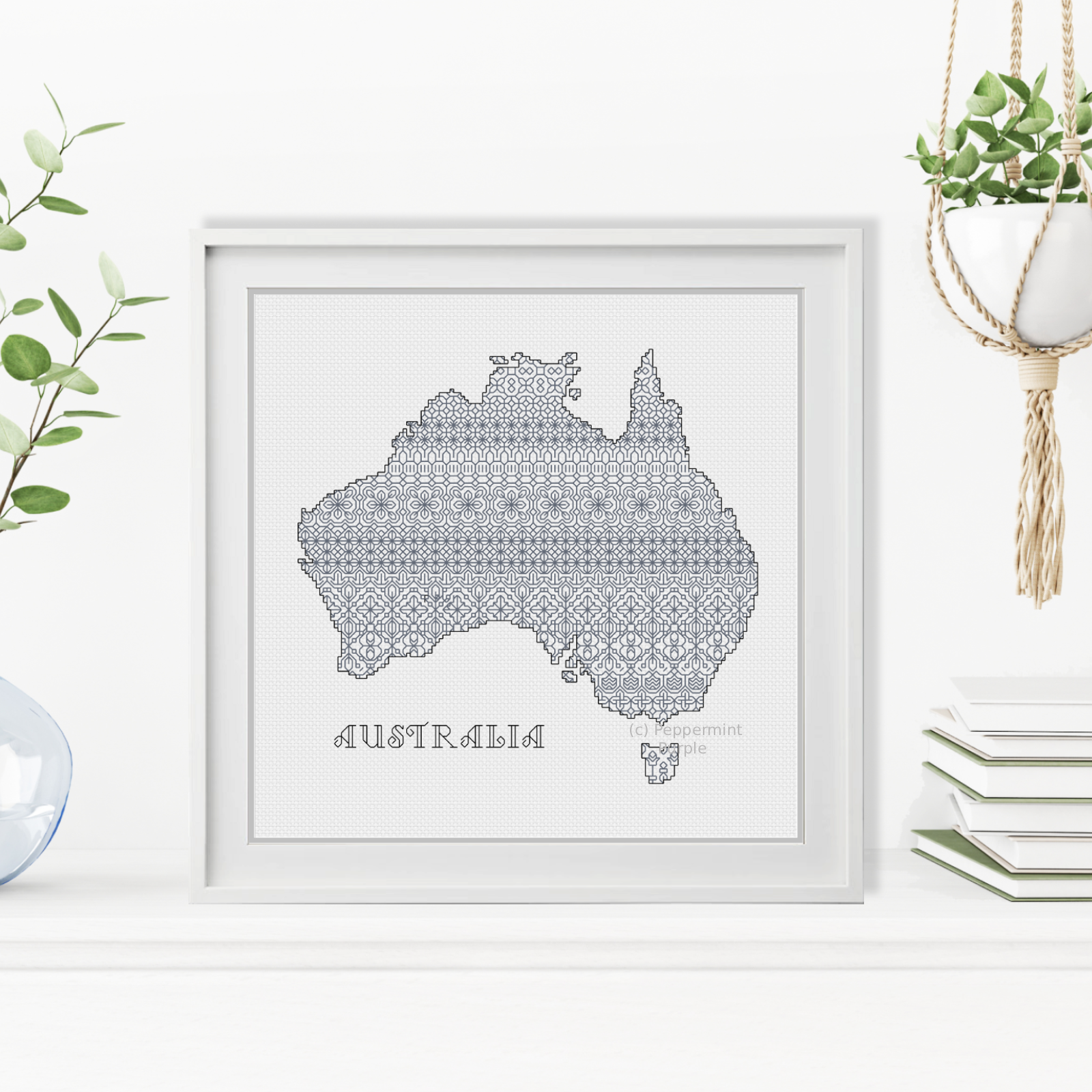Australian Blackwork Blackwork Pattern by Peppermint Purple