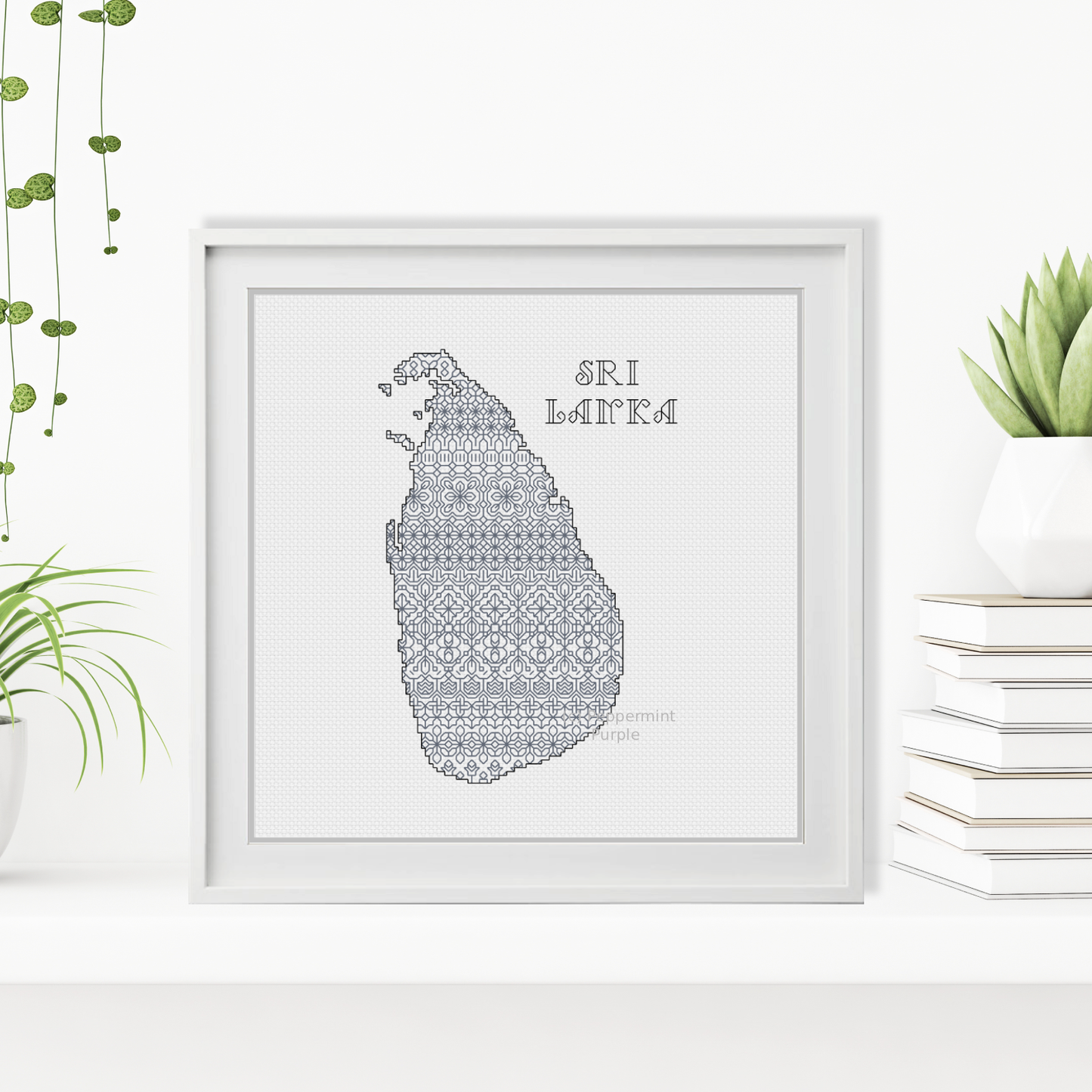 Sri Lanka Blackwork Blackwork Pattern by Peppermint Purple