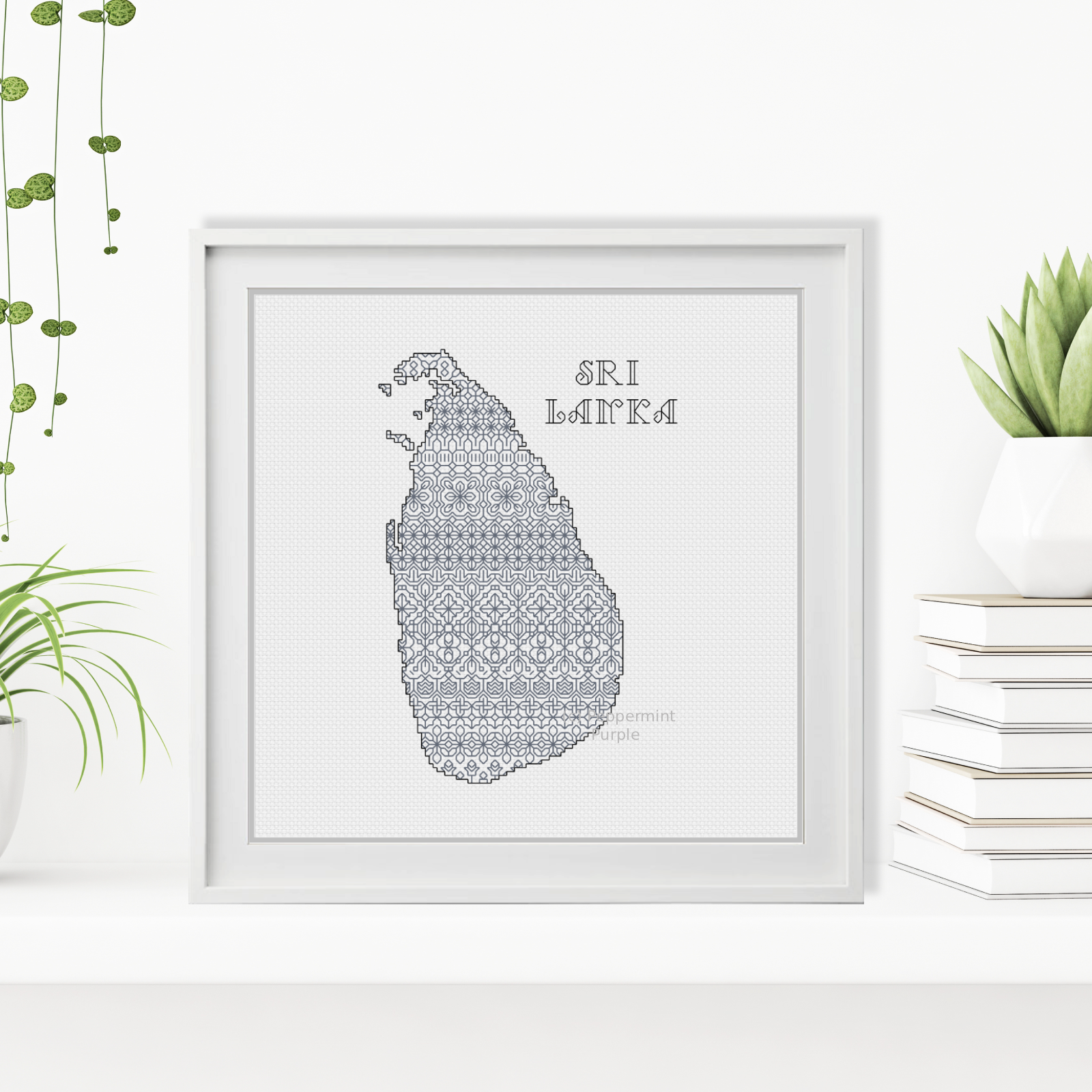 Sri Lanka Blackwork Blackwork Pattern by Peppermint Purple