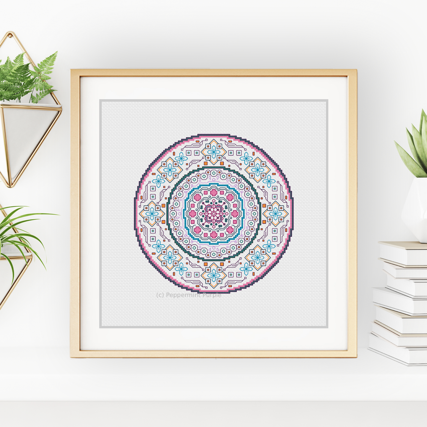 Blackwork Mandala 1 Blackwork Pattern by Peppermint Purple