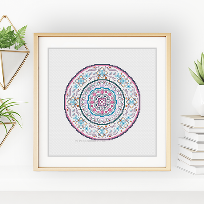 Blackwork Mandala 1 Blackwork Pattern by Peppermint Purple