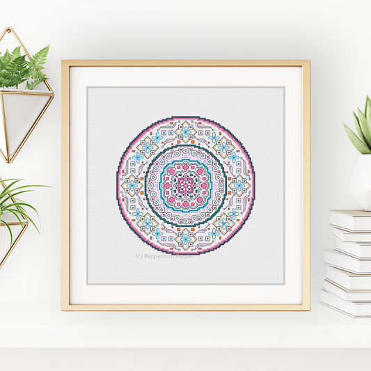 Blackwork Mandala 1 Blackwork Pattern by Peppermint Purple