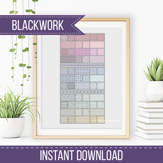 2020 Blackwork SAL Blackwork Pattern by Peppermint Purple