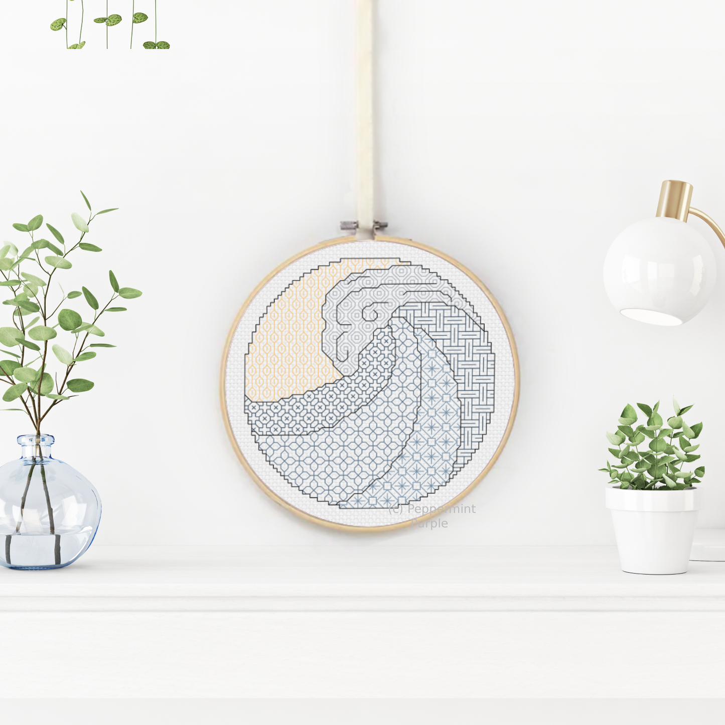 Seafoam Blackwork Kit Blackwork Kit by Peppermint Purple
