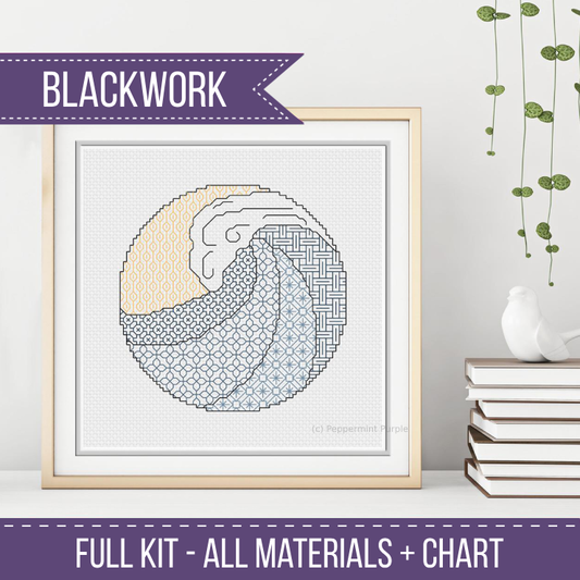 Seafoam Blackwork Kit Blackwork Kit by Peppermint Purple