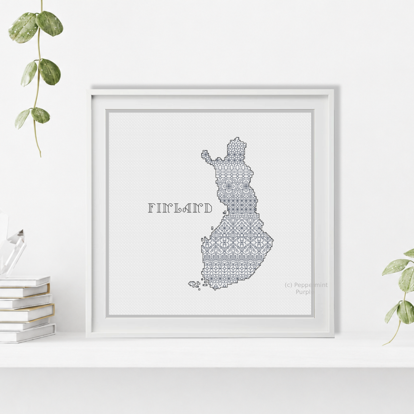 Finland Blackwork Blackwork Pattern by Peppermint Purple