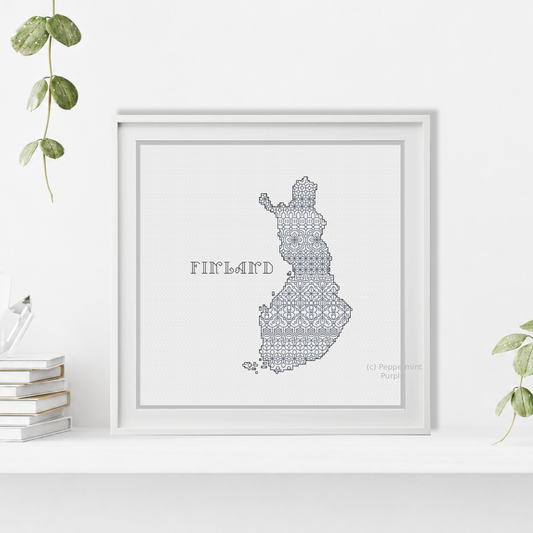 Finland Blackwork Blackwork Pattern by Peppermint Purple