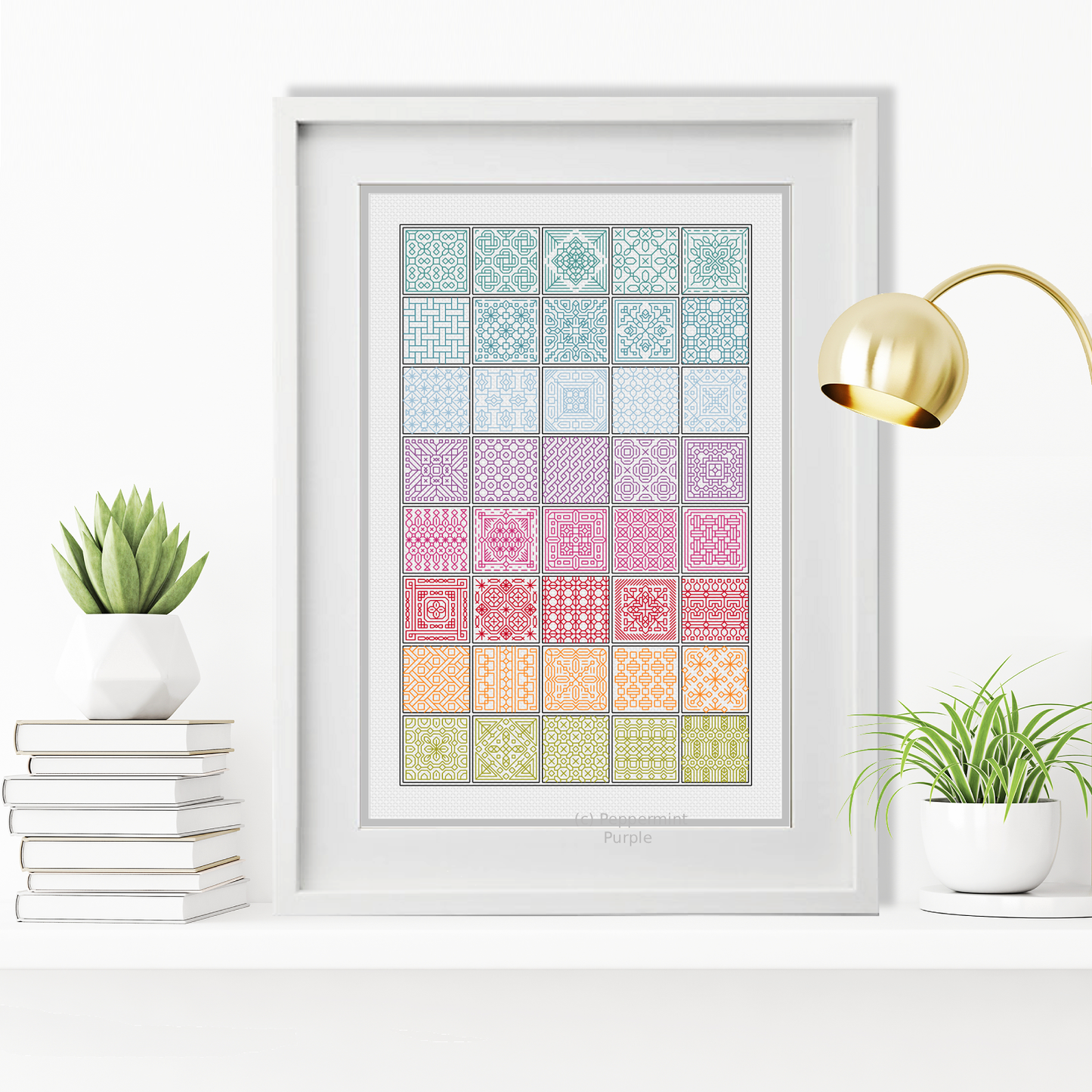 Rainbow Blackwork Kit Blackwork Kit by Peppermint Purple