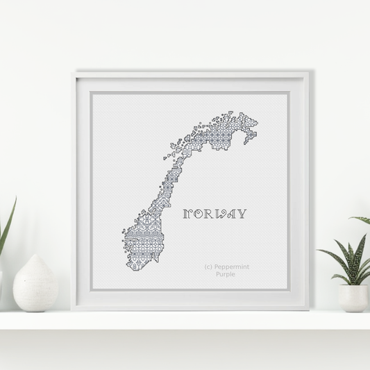 Norway Blackwork Pattern Blackwork Pattern by Peppermint Purple