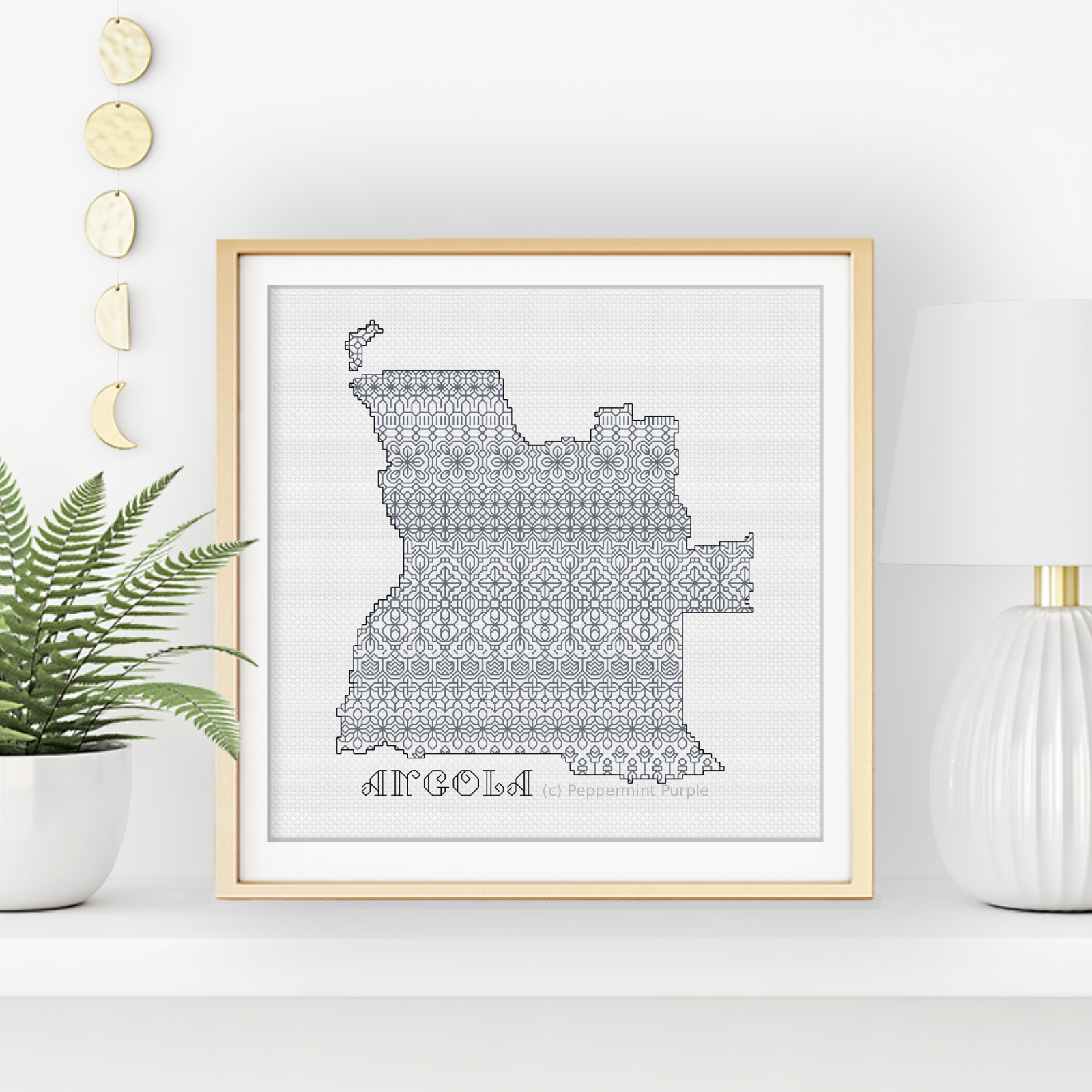Angola Blackwork Blackwork Pattern by Peppermint Purple