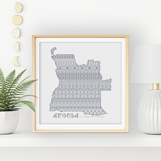 Angola Blackwork Blackwork Pattern by Peppermint Purple