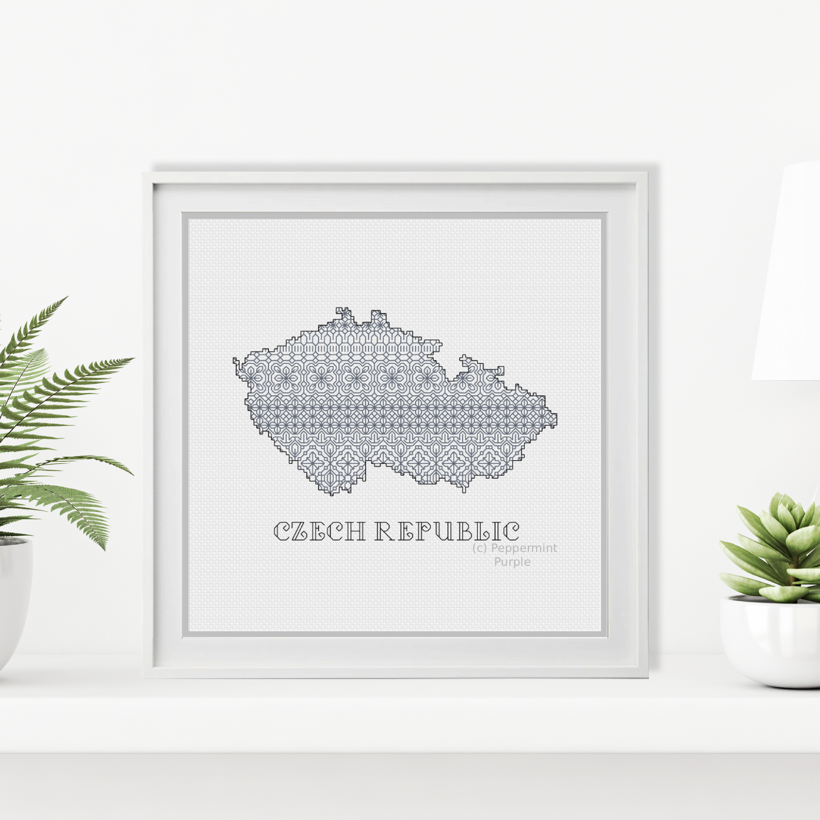 Czech Republic Blackwork Blackwork Pattern by Peppermint Purple