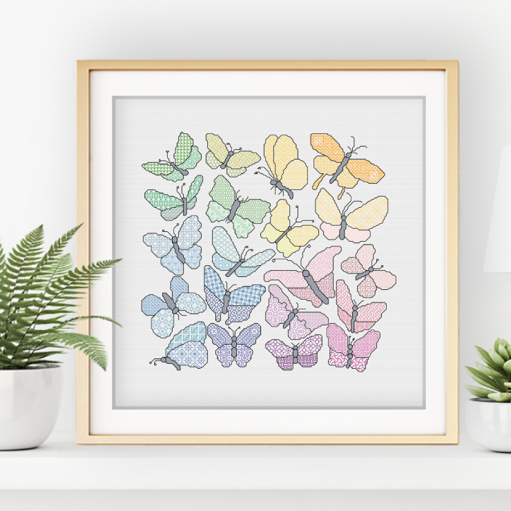 Blackwork Butterflies Blackwork Pattern by Peppermint Purple
