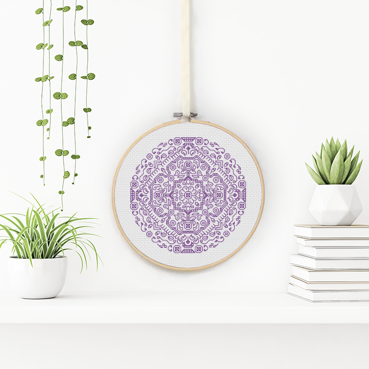 Mandala Hoop Kit Blackwork Kit by Peppermint Purple
