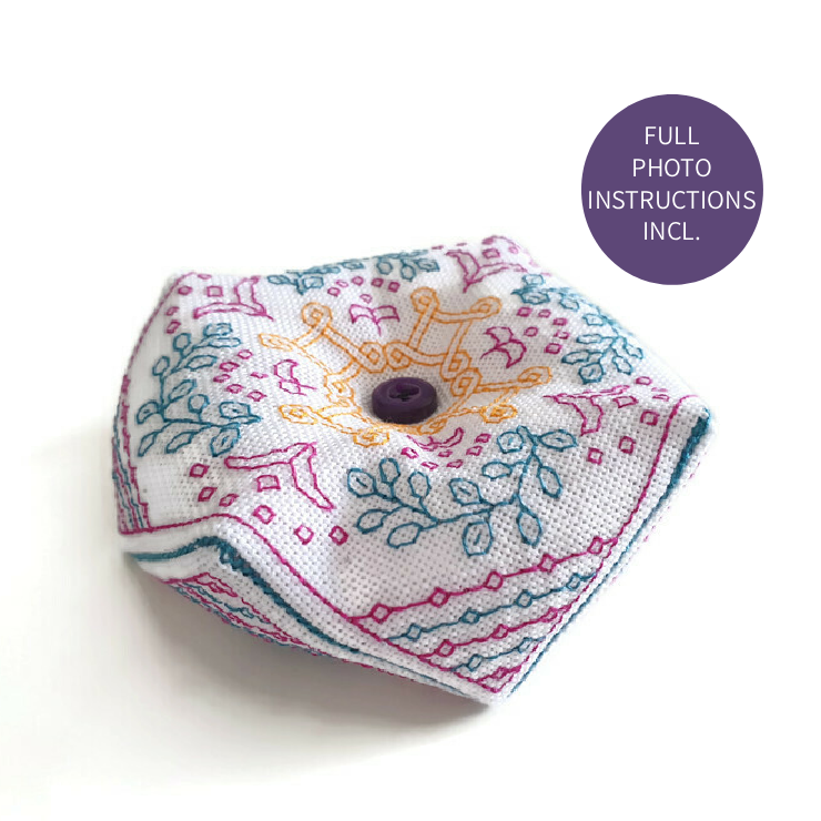Sunshine Biscornu Blackwork Pattern by Peppermint Purple