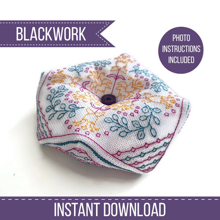 Sunshine Biscornu Blackwork Pattern by Peppermint Purple