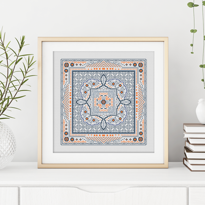 Hints of Orange Blackwork Pattern by Peppermint Purple