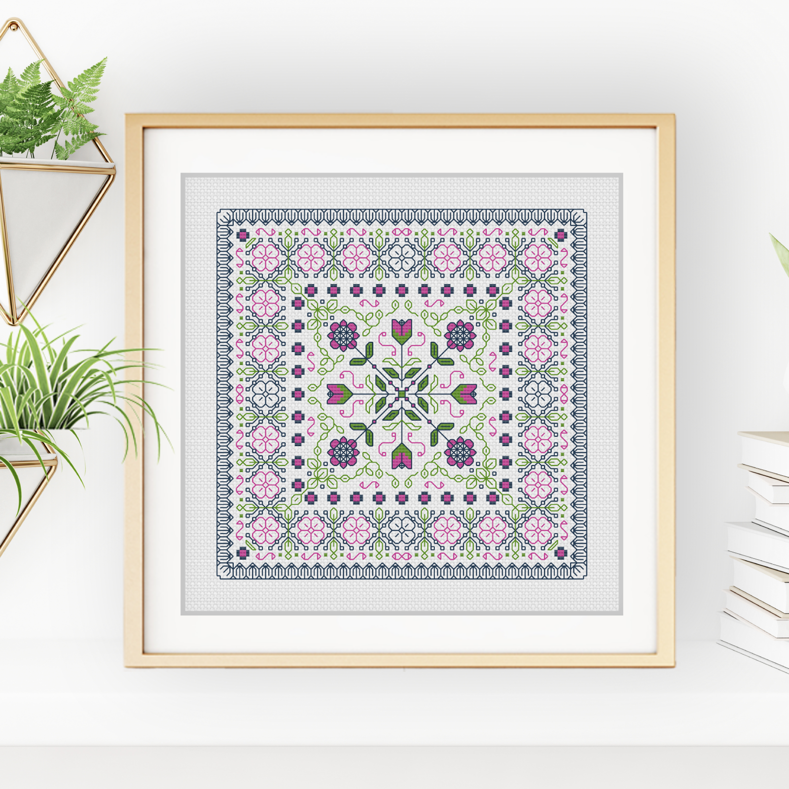 Hints of Flowers Blackwork Pattern by Peppermint Purple