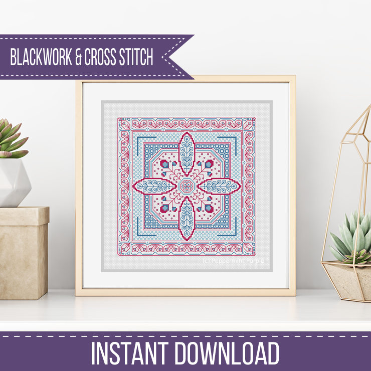 Hints of Petals Blackwork Pattern by Peppermint Purple