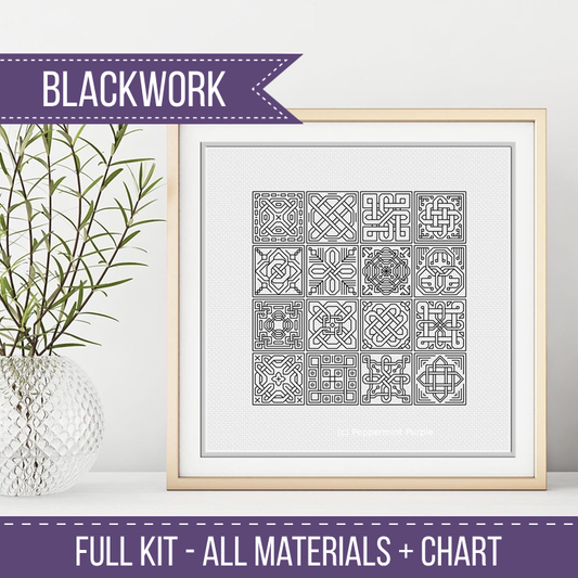 Celtic Knots Blackwork Kit Blackwork Kit by Peppermint Purple