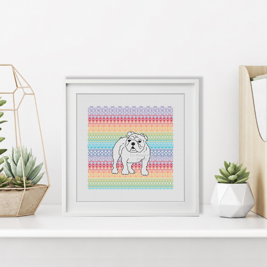 British Bulldog Blackwork Pattern by Peppermint Purple